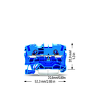 2-conductor through terminal block; 4 mm²; for Ex e II and Ex i applications; side and center marking; for DIN-rail 35 x 15 and 35 x 7.5; Push-in CAGE CLAMP®; 4,00 mm²; blue