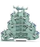 Triple-deck terminal block; 6-conductor through terminal block; L; with marker carrier; suitable for Ex e II applications; internal commoning; conductor entry with violet marking; for DIN-rail 35 x 15 and 35 x 7.5; 2.5 mm²; Push-in CAGE CLAMP®; 2,50 mm²; 