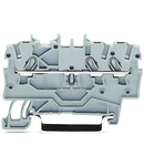 3-conductor through terminal block; 1 mm²; suitable for Ex e II applications; side and center marking; for DIN-rail 35 x 15 and 35 x 7.5; Push-in CAGE CLAMP®; 1,00 mm²; gray