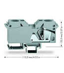 2-conductor through terminal block; 35 mm²; lateral marker slots; only for DIN 35 x 15 rail; CAGE CLAMP®; 35,00 mm²; gray