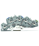 Multilevel installation terminal block; 6 mm²; N/L/PE; Push-in CAGE CLAMP®; 4,00 mm²; gray