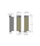 Matrix patchboard; 32-pole; Marking 1-32; Colors of modules: gray/white; Module marking, side 1 and 2 vertical; for 19" racks; 1,50 mm²; dark gray