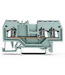 3-conductor through terminal block; 1.5 mm²; center marking; for DIN-rail 35 x 15 and 35 x 7.5; CAGE CLAMP®; 1,50 mm²; gray