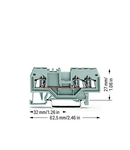 3-conductor through terminal block; 1.5 mm²; center marking; for DIN-rail 35 x 15 and 35 x 7.5; CAGE CLAMP®; 1,50 mm²; gray