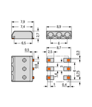 SMD PCB terminal block; 0.5 mm²; Pin spacing 3 mm; 3-pole; PUSH WIRE®; in tape-and-reel packaging; 0,50 mm²; white