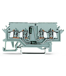 Component terminal block; 4-conductor; for lamp test circuits up to 60 V; with 2 diodes 1N4007; Right-side anode; for DIN-rail 35 x 15 and 35 x 7.5; 1.5 mm²; CAGE CLAMP®; 1,50 mm²; gray