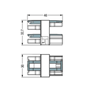 3-way distribution connector; 3-pole; Cod. A; 1 input; 3 outputs; white