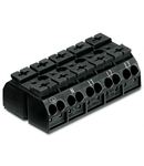 4-conductor chassis-mount terminal strip; suitable for Ex e II applications; 5-pole; PE-N-L1-L2-L3; without ground contact; for 3 mm ø screw and nut; 4 mm²; 4,00 mm²; black