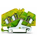 3-conductor ground terminal block; 4 mm²; center marking; for DIN-rail 35 x 15 and 35 x 7.5; CAGE CLAMP®; 4,00 mm²; green-yellow