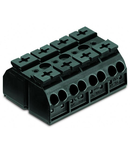 4-conductor chassis-mount terminal strip; 4-pole; without ground contact; for 3 mm ø screw and nut; 4 mm²; 4,00 mm²; black