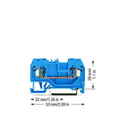 2-conductor through terminal block; 2.5 mm²; suitable for Ex i applications; center marking; for DIN-rail 35 x 15 and 35 x 7.5; CAGE CLAMP®; 2,50 mm²; blue