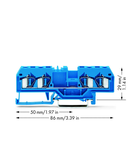 4-conductor through terminal block; 4 mm²; suitable for Ex i applications; center marking; for DIN-rail 35 x 15 and 35 x 7.5; CAGE CLAMP®; 4,00 mm²; blue