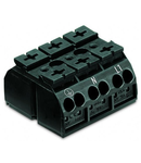 4-conductor chassis-mount terminal strip; suitable for Ex e II applications; 3-pole; PE-N-L1; without ground contact; for 3 mm ø screw and nut; 4 mm²; 4,00 mm²; black