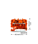 2-conductor through terminal block; 2.5 mm²; suitable for Ex e II applications; side and center marking; for DIN-rail 35 x 15 and 35 x 7.5; Push-in CAGE CLAMP®; 2,50 mm²; orange