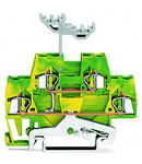 Double-deck terminal block; 4-conductor ground terminal block; internal commoning; for DIN-rail 35 x 15 and 35 x 7.5; 2.5 mm²; CAGE CLAMP®; 2,50 mm²; green-yellow