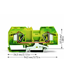 2-conductor ground terminal block; 16 mm²; center marking; for DIN-rail 35 x 15 and 35 x 7.5; CAGE CLAMP®; 16,00 mm²; green-yellow