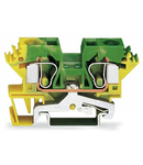2-conductor ground terminal block; 10 mm²; lateral marker slots; for DIN-rail 35 x 15 and 35 x 7.5; CAGE CLAMP®; 10,00 mm²; green-yellow