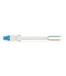 pre-assembled connecting cable; Eca; Socket/open-ended; 2-pole; Cod. I; H05Z1Z1-F 2 x 1,50 mm²; 8 m; 1,50 mm²; blue