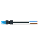 pre-assembled connecting cable; Eca; Socket/open-ended; 2-pole; Cod. I; H05Z1Z1-F 2 x 1,50 mm²; 8 m; 1,50 mm²; blue