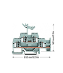 Double-deck terminal block; Through/through terminal block; with additional jumper position on lower level; for DIN-rail 35 x 15 and 35 x 7.5; 4 mm²; CAGE CLAMP®; 4,00 mm²; gray