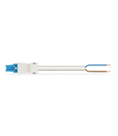 pre-assembled connecting cable; Eca; Socket/open-ended; 2-pole; Cod. I; H05Z1Z1-F 2 x 1,50 mm²; 6 m; 1,50 mm²; blue