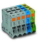 Three phase set; with 50 mm² high-current tbs; only for DIN 35 x 15 rail; copper; 50 mm²; POWER CAGE CLAMP; 50,00 mm²; gray, blue, green-yellow