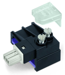 Tap-off module; 2-pole; for plug connectors and wire assemblies WINSTA® knx coding f; 1 Nm tightening torque; with screw-type connection; light gray