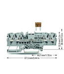 4-conductor fuse terminal block; for mini-automotive blade-style fuses; with test option; without blown fuse indication; 2.5 mm²; Push-in CAGE CLAMP®; 2,50 mm²; gray