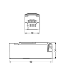 Tap-off module; for flat cable; 3 x 2.5 mm²; 3-pole; gray