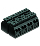 4-conductor chassis-mount terminal strip; 4-pole; without ground contact; 4 mm²; 4,00 mm²; black