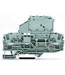 2-conductor fuse terminal block; with pivoting fuse holder; for 5 x 20 mm miniature metric fuse; without blown fuse indication; for DIN-rail 35 x 15 and 35 x 7.5; 6 mm²; Push-in CAGE CLAMP®; 6,00 mm²; gray