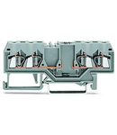 Component terminal block; 4-conductor; with diode 1N4007; anode, left side; for DIN-rail 35 x 15 and 35 x 7.5; 2.5 mm²; CAGE CLAMP®; 2,50 mm²; gray