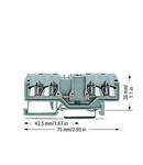 Component terminal block; 4-conductor; with diode 1N4007; anode, left side; for DIN-rail 35 x 15 and 35 x 7.5; 2.5 mm²; CAGE CLAMP®; 2,50 mm²; gray