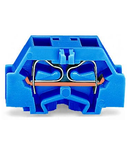 4-conductor terminal block; suitable for Ex i applications; without push-buttons; with fixing flange; for screw or similar mounting types; Fixing hole 3.2 mm Ø; 2.5 mm²; CAGE CLAMP®; 2,50 mm²; blue