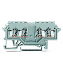 Double potential terminal block; 2.5 mm²; lateral marker slots; for DIN-rail 35 x 15 and 35 x 7.5; CAGE CLAMP®; 2,50 mm²; gray