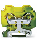 2-conductor ground terminal block; 16 mm²; lateral marker slots; for DIN-rail 35 x 15 and 35 x 7.5; CAGE CLAMP®; 16,00 mm²; green-yellow