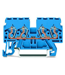 4-conductor through terminal block; 2.5 mm²; suitable for Ex i applications; side and center marking; for DIN-rail 35 x 15 and 35 x 7.5; CAGE CLAMP®; 2,50 mm²; blue