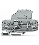 2-conductor fuse terminal block; with pivoting fuse holder; for 5 x 20 mm miniature metric fuse; with blown fuse indication by LED; 12 - 30 V; for DIN-rail 35 x 15 and 35 x 7.5; 6 mm²; Push-in CAGE CLAMP®; 6,00 mm²; gray