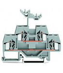 Double-deck terminal block; Through/through terminal block; for DIN-rail 35 x 15 and 35 x 7.5; 4 mm²; CAGE CLAMP®; 4,00 mm²; gray
