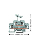 Double-deck terminal block; Through/through terminal block; for DIN-rail 35 x 15 and 35 x 7.5; 4 mm²; CAGE CLAMP®; 4,00 mm²; gray