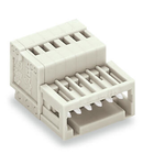 1-conductor male connector; 100% protected against mismating; 0.5 mm²; Pin spacing 2.5 mm; 4-pole; 0,50 mm²; light gray