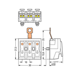 Lighting connector; push-button, external; with screw-type ground contact; N-PE-L; 3-pole; Lighting side: for solid conductors; Inst. side: for all conductor types; max. 2.5 mm²; Surrounding air temperature: max 85°C (T85); 2,50 mm²; white