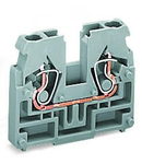 2-conductor terminal block; without push-buttons; without snap-in mounting foot; 2.5 mm²; CAGE CLAMP®; 2,50 mm²; gray