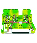 3-conductor ground terminal block; 2.5 mm²; lateral marker slots; for DIN-rail 35 x 15 and 35 x 7.5; CAGE CLAMP®; 2,50 mm²; green-yellow