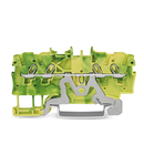 4-conductor ground terminal block; 1 mm²; suitable for Ex e II applications; side and center marking; for DIN-rail 35 x 15 and 35 x 7.5; Push-in CAGE CLAMP®; 1,00 mm²; green-yellow