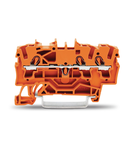 3-conductor through terminal block; 2.5 mm²; suitable for Ex e II applications; side and center marking; for DIN-rail 35 x 15 and 35 x 7.5; Push-in CAGE CLAMP®; 2,50 mm²; orange