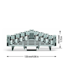 4-level terminal block for matrix patching; for 35 x 7.5 mounting rail; 1,50 mm²; gray