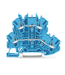 Double-deck terminal block; Through/through terminal block; N/N; without marker carrier; for Ex e II and Ex i applications; for DIN-rail 35 x 15 and 35 x 7.5; 2.5 mm²; Push-in CAGE CLAMP®; 2,50 mm²; blue