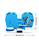 2-conductor through terminal block; 35 mm²; with integrated end plate; side and center marking; only for DIN 35 x 15 rail; CAGE CLAMP®; 35,00 mm²; blue