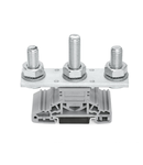 Stud terminal block; lateral marker slots; for DIN-rail 35 x 15 and 35 x 7.5; 3 studs, M10; 120,00 mm²; gray